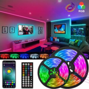 RGB LED Strip Lights with Bluetooth Remote