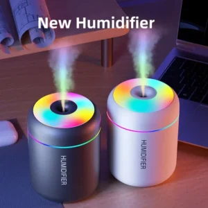 AeroMist™ Mini Dual-Mist RGB Humidifier – USB Portable Air Humidifier